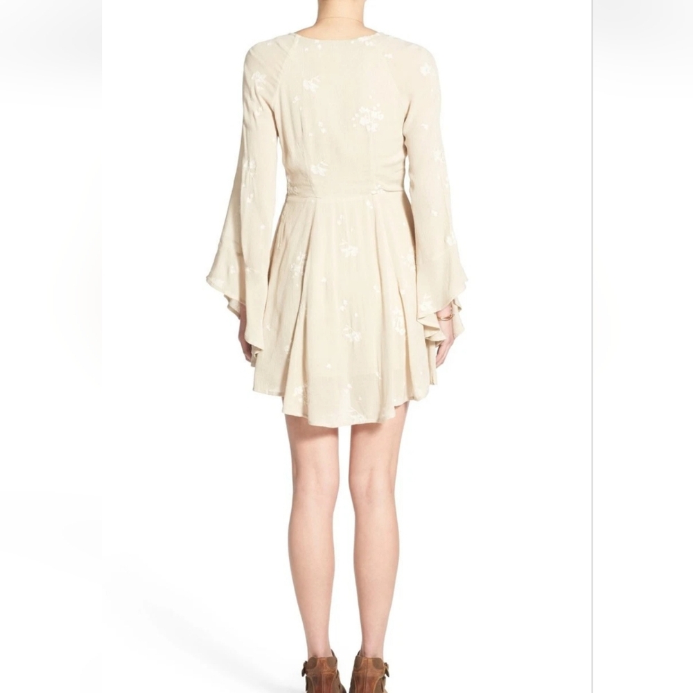 Free People Almond Jasmine Embroidered Fit & Flare Dress size 4 - Picture 6 of 14